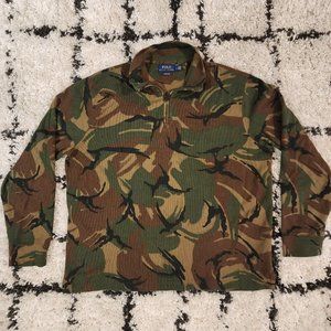 Polo Ralph Lauren Estate Rib Camo Camoflauge 1/4 Zip Pullover Mens Large